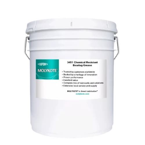 Molykote 3451 Mỡ chịu hóa chất thùng 25kg / Molykote 3451 Chemical resistant bearing grease 25kg bucket Molykote 3451 Mỡ chịu hóa chất thùng 25kg / Molykote 3451 Chemical resistant bearing grease 25kg bucket