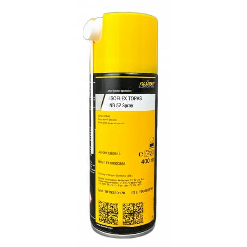 Klüber ISOFLEX Topas NB 52 Mỡ lăn / ổ trượt dạng xịt 400ml / Klüber ISOFLEX Topas NB 52 Rolling / Plain bearing grease 400ml spray Klüber ISOFLEX Topas NB 52 Mỡ lăn / ổ trượt dạng xịt 400ml / Klüber ISOFLEX Topas NB 52 Rolling / Plain bearing grease 400ml spray