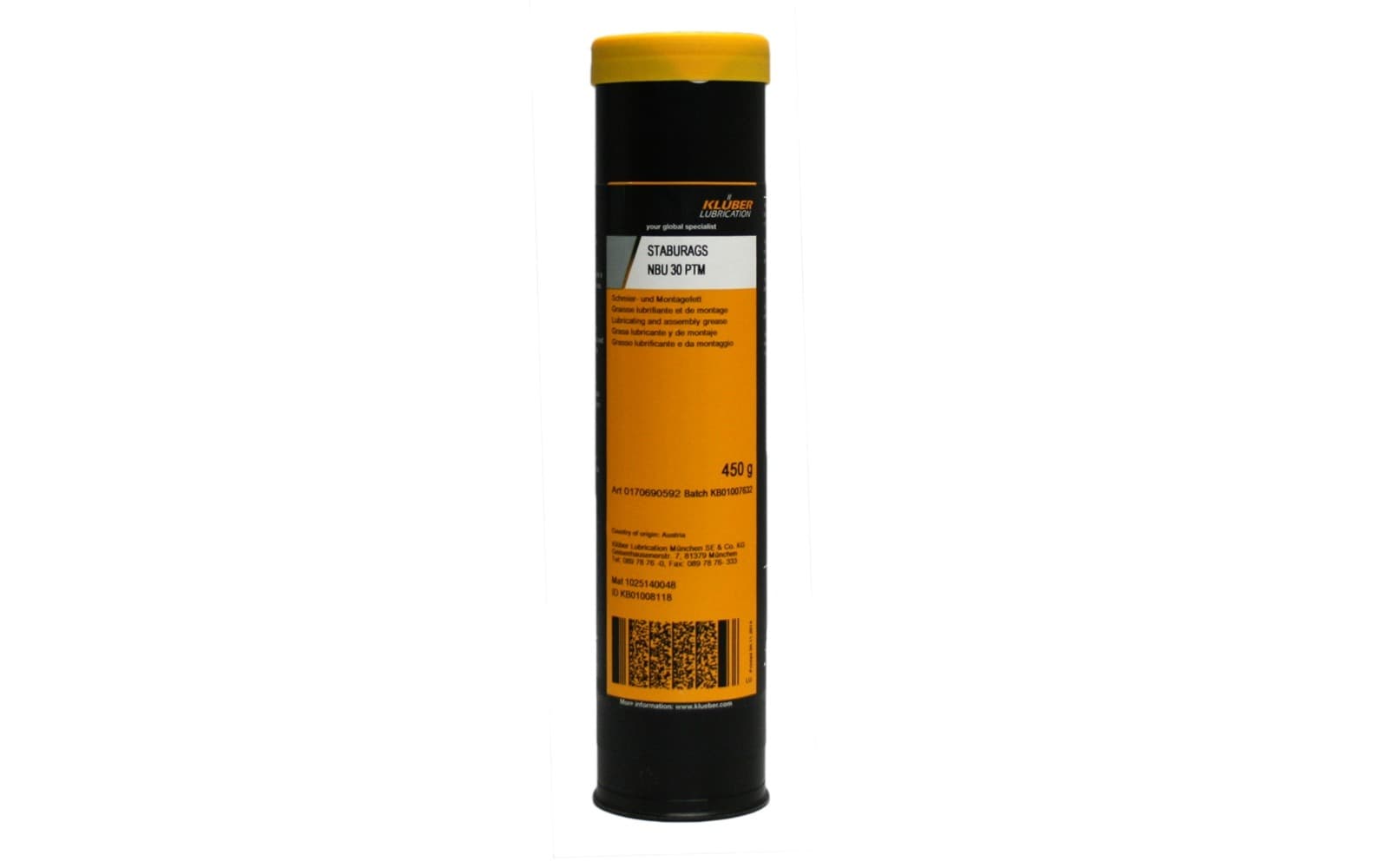 Klüber STABURAGS NBU 30 PTM Mỡ bôi trơn độ bền cao 450g / Klüber STABURAGS NBU 30 PTM Lubricating grease high resistance 450g Klüber STABURAGS NBU 30 PTM Mỡ bôi trơn độ bền cao 450g / Klüber STABURAGS NBU 30 PTM Lubricating grease high resistance 450g