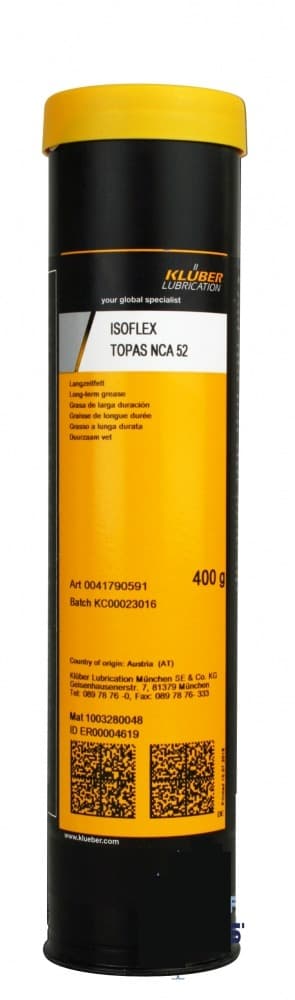 Klüber ISOFLEX TOPAS NCA 52 Mỡ bôi trơn dài hạn tổng hợp hộp mực 370g / Klüber ISOFLEX TOPAS NCA 52 Synthetic long-term grease 370g cartridge Klüber ISOFLEX TOPAS NCA 52 Mỡ bôi trơn dài hạn tổng hợp hộp mực 370g / Klüber ISOFLEX TOPAS NCA 52 Synthetic long-term grease 370g cartridge