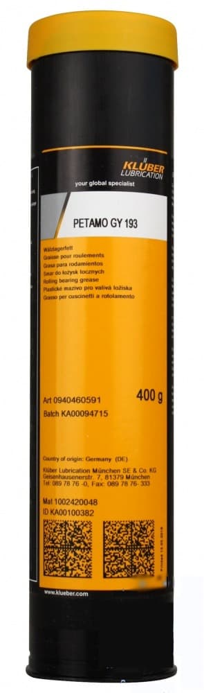 Klüber PETAMO GY 193 Mỡ chịu nhiệt độ cao và dài hạn 400g / Klüber PETAMO GY 193 Long-term and high-temperature grease 400g Klüber PETAMO GY 193 Mỡ chịu nhiệt độ cao và dài hạn 400g / Klüber PETAMO GY 193 Long-term and high-temperature grease 400g
