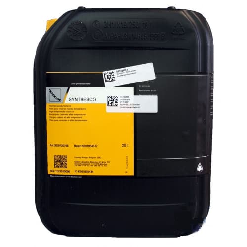 Dầu xích nhiệt độ cao Klüber SYNTHESCO 20l / Klüber SYNTHESCO High-temperature chain oil 20l Dầu xích nhiệt độ cao Klüber SYNTHESCO 20l / Klüber SYNTHESCO High-temperature chain oil 20l