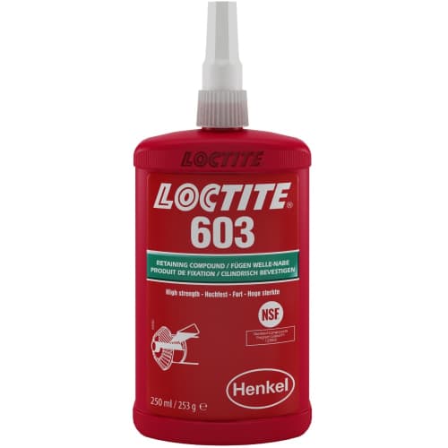 Loctite 603 Keo giữ vòng bi cường độ cao màu xanh lá cây 250ml / Loctite 603 High strength retaining adhesive for bearings green 250ml Loctite 603 Keo giữ vòng bi cường độ cao màu xanh lá cây 250ml / Loctite 603 High strength retaining adhesive for bearings green 250ml