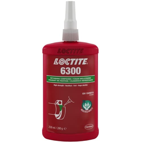 Loctite 6300 Hợp chất giữ nếp cường độ cao màu xanh lá chai 250ml / Loctite 6300 High strength retaining compound green 250ml bottle Loctite 6300 Hợp chất giữ nếp cường độ cao màu xanh lá chai 250ml / Loctite 6300 High strength retaining compound green 250ml bottle