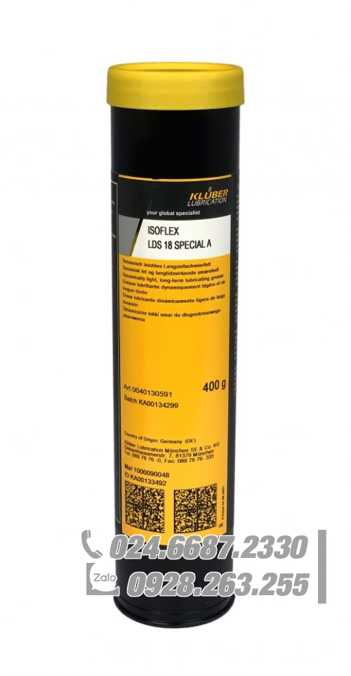 Mỡ bôi trơn dài hạn Klüber ISOFLEX LDS 18 Special A 400g / Klüber ISOFLEX LDS 18 Special A Long-term lubricating grease 400g